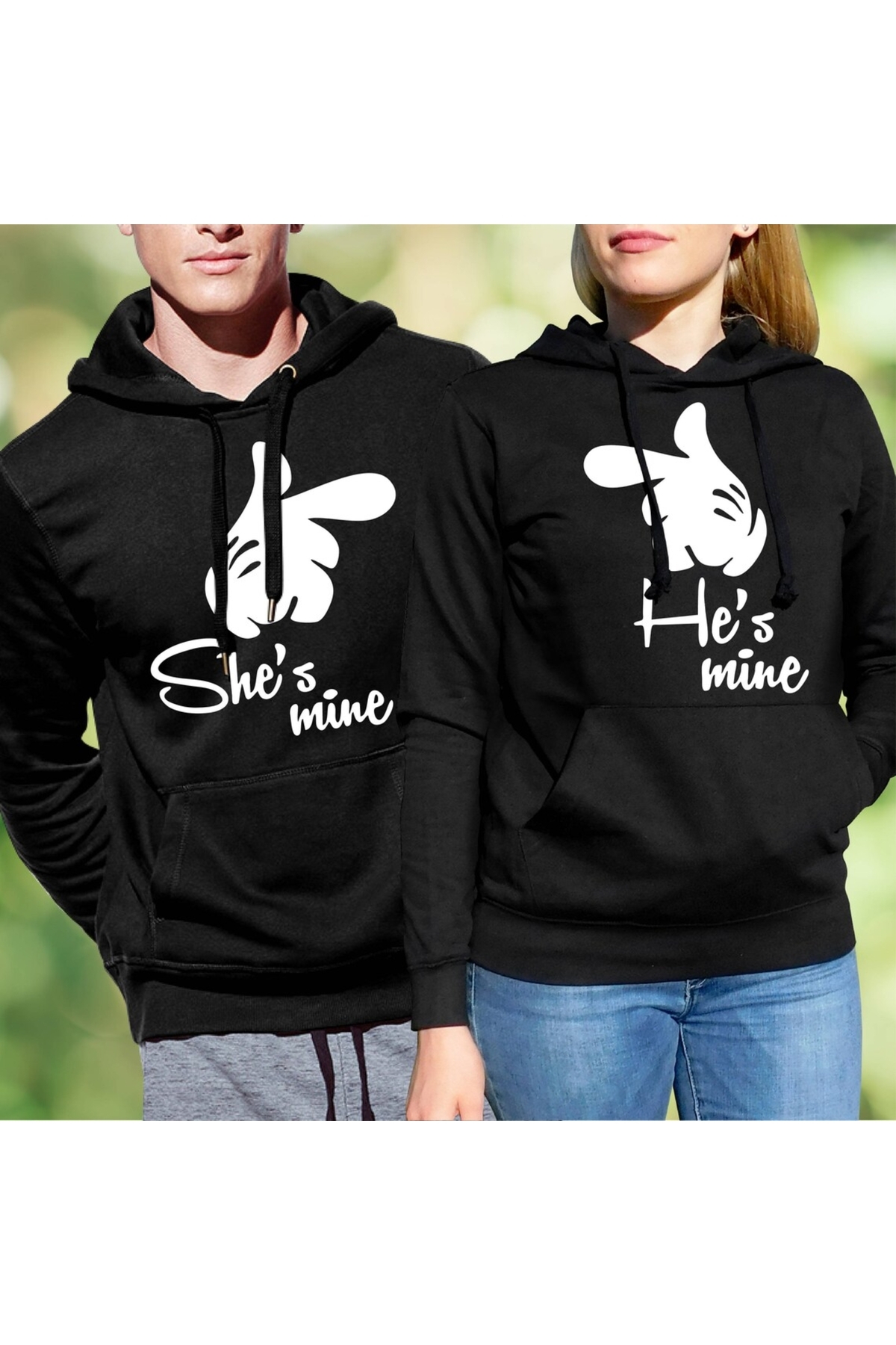 14 Şubat Hediye Çift Sevgili Kombinleri Couple Clothing  3 İplik Kapüşonlu Sweatshirt 2 Adet