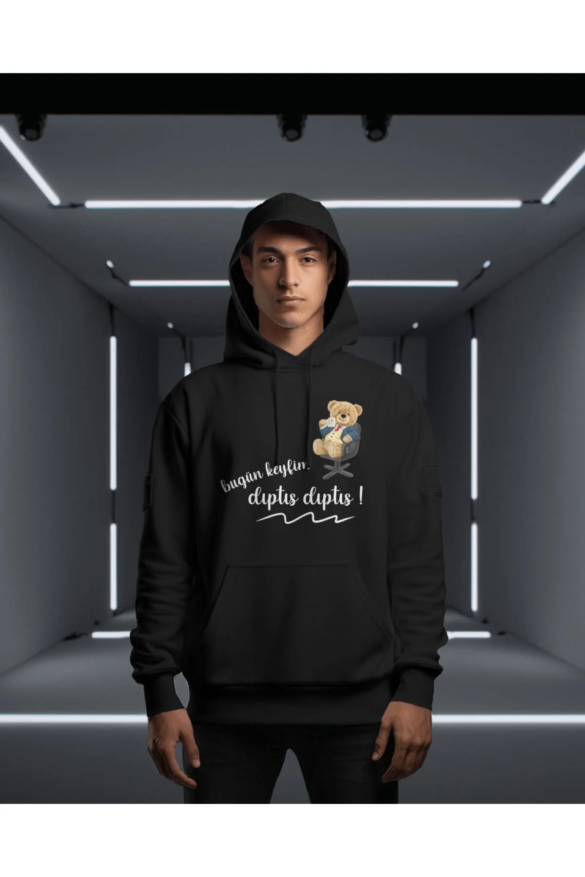 Bugün Keyfim Dıptıs Dıptıs Teddy Bear Kapüşonlu Sweatshirt Hoodie Unisex Yetişkin