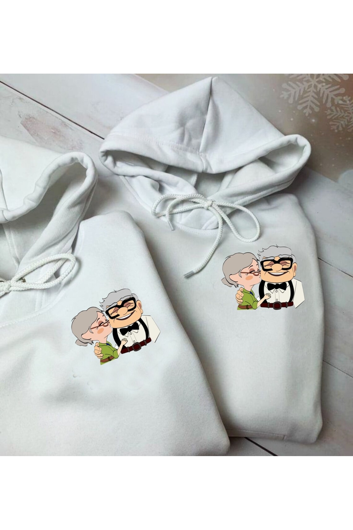 Sevgili Hoodieleri Çift Sevgili Kombinleri UP Couple Clothing  3 İplik Kapüşonlu Sweatshirt 2 Adet