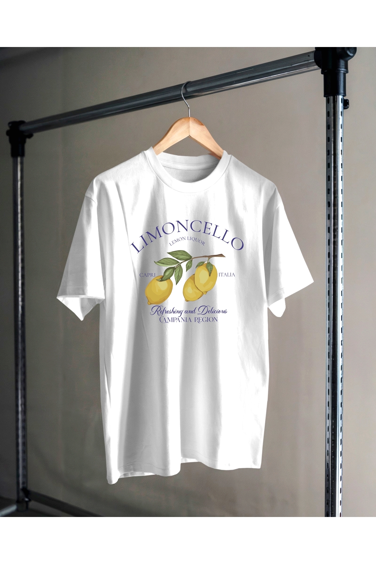 Limon, Limoncello Baskılı Oversize T-shirt Unisex %100 Pamuk