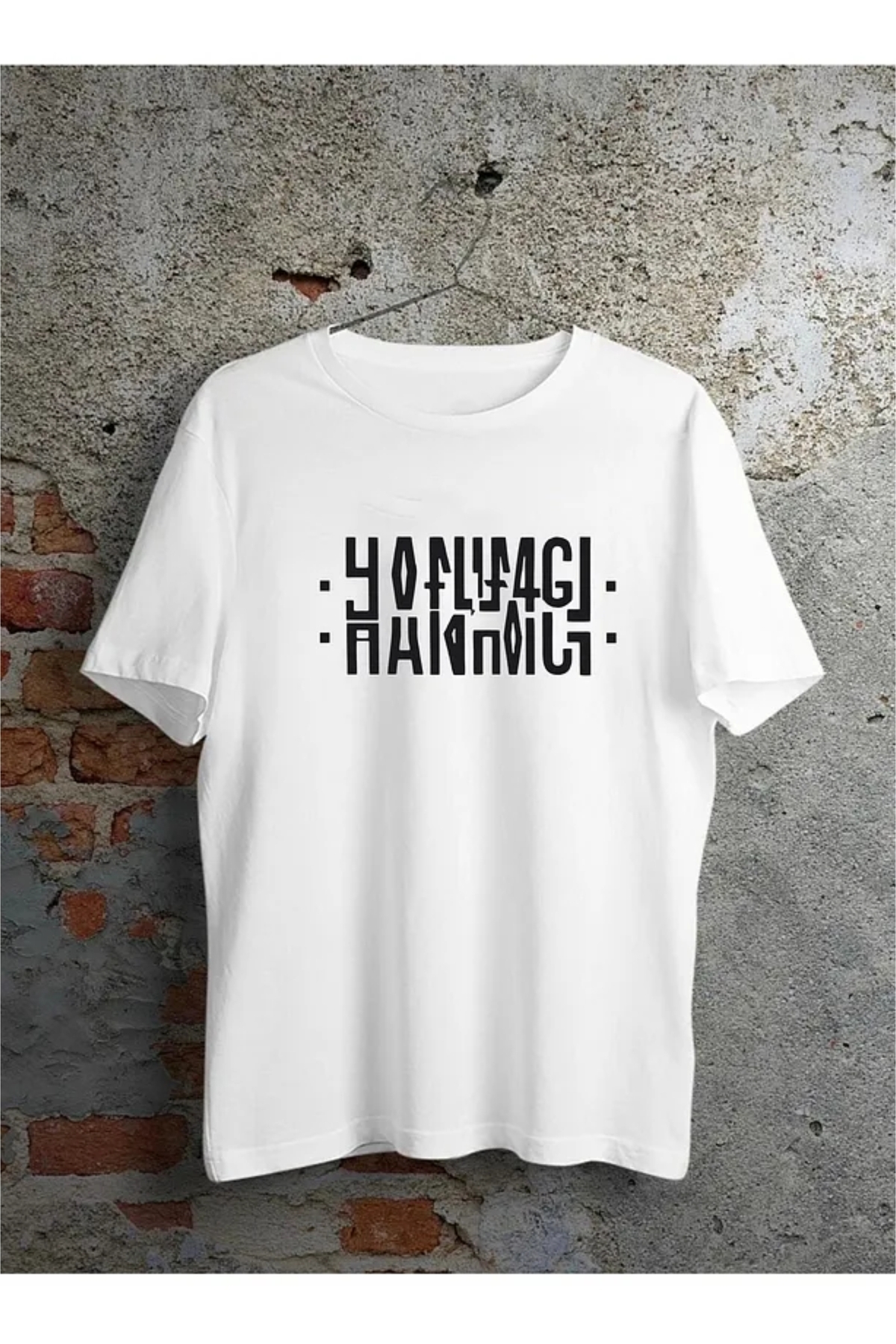 Hanımcı Yazılı Katlamalı Regular Kalıp Tasarım T-shirt %100 Pamuk