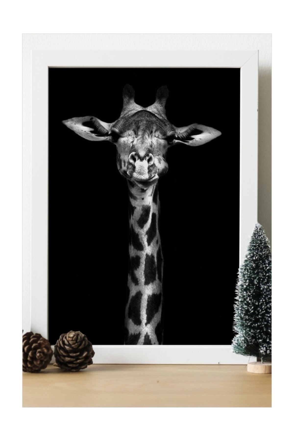Zürafa Giraffe Ahşap Tasarım Tablo Çerçeve  24x33 Cm