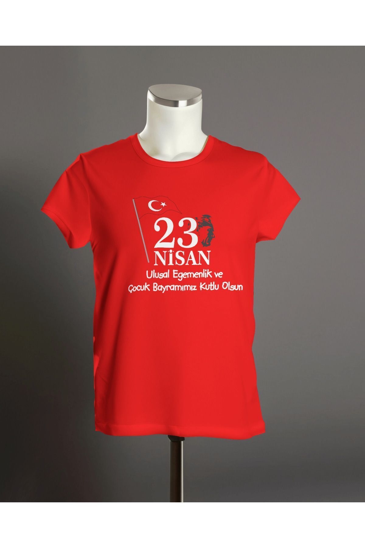Unisex Çocuk Kısa Kollu Kırmızı T-shirt
