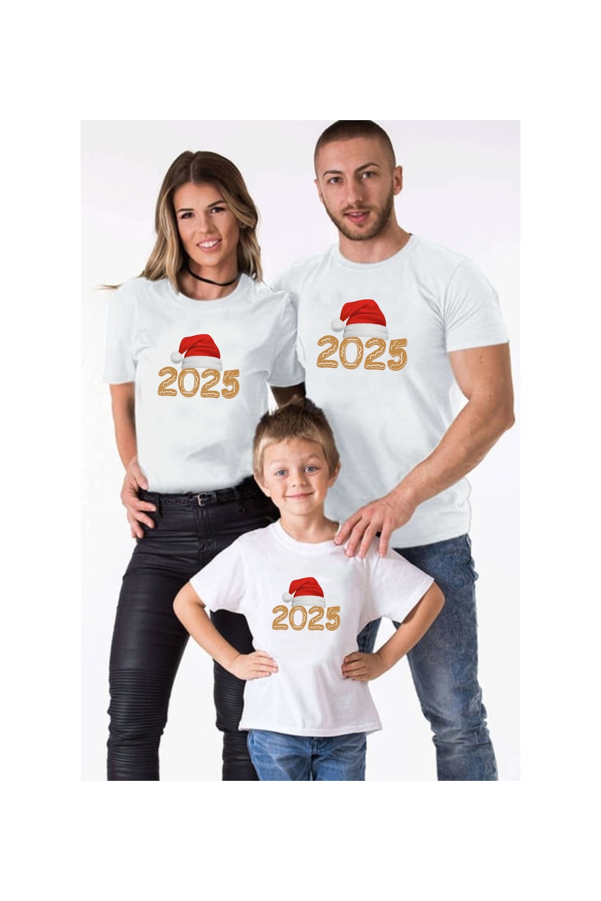 2025 Yeni Yıl Yılbaşı T-shirt Aile Kombin (TEKLİ ÜRÜNDÜR KOMBİN YAPMAK İÇİN 3 ADET SEPETE EKLEYİNİZ)