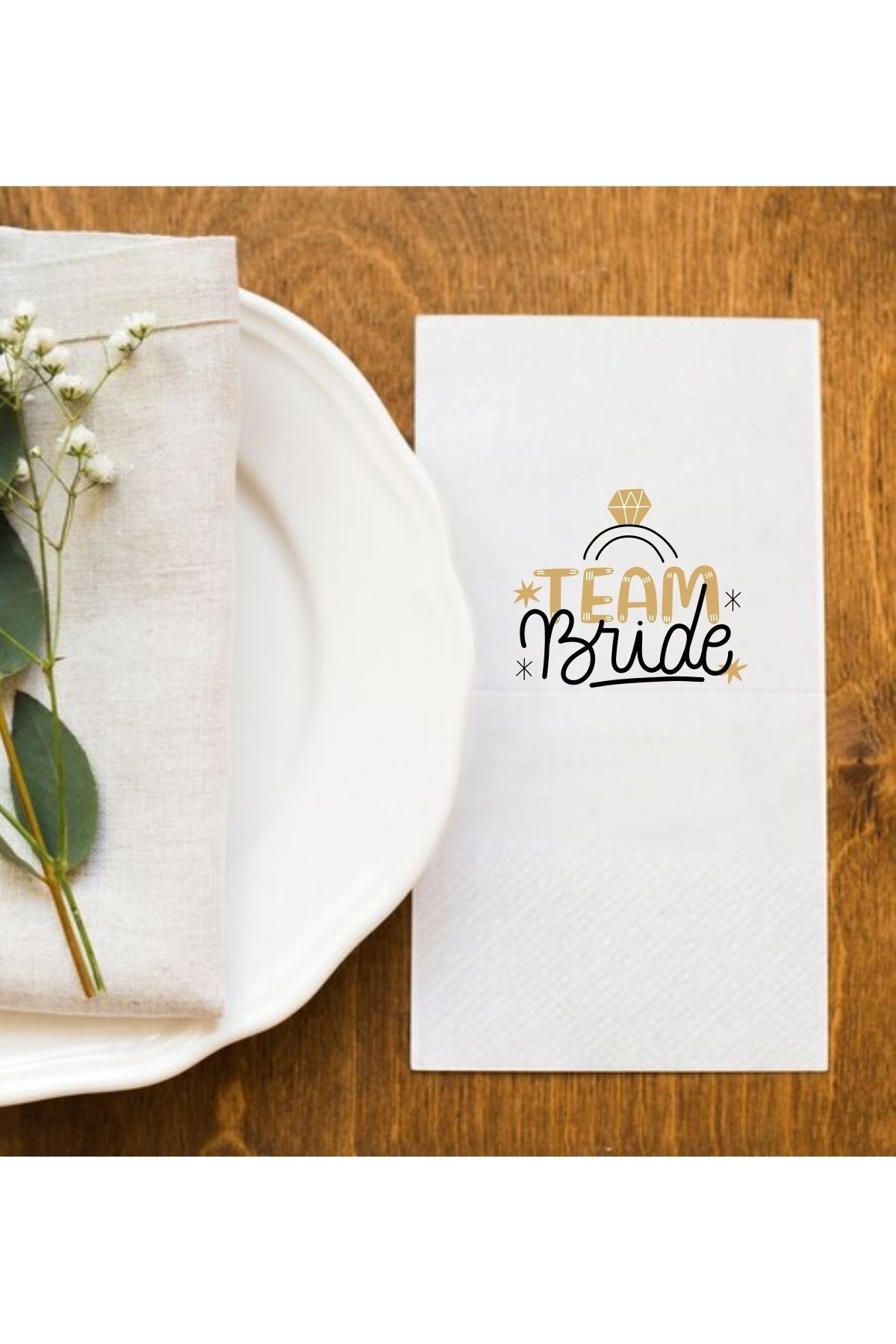Baskılı Bride Team Bekarlığa Veda Sunum Peçetesi 006 20 Adet