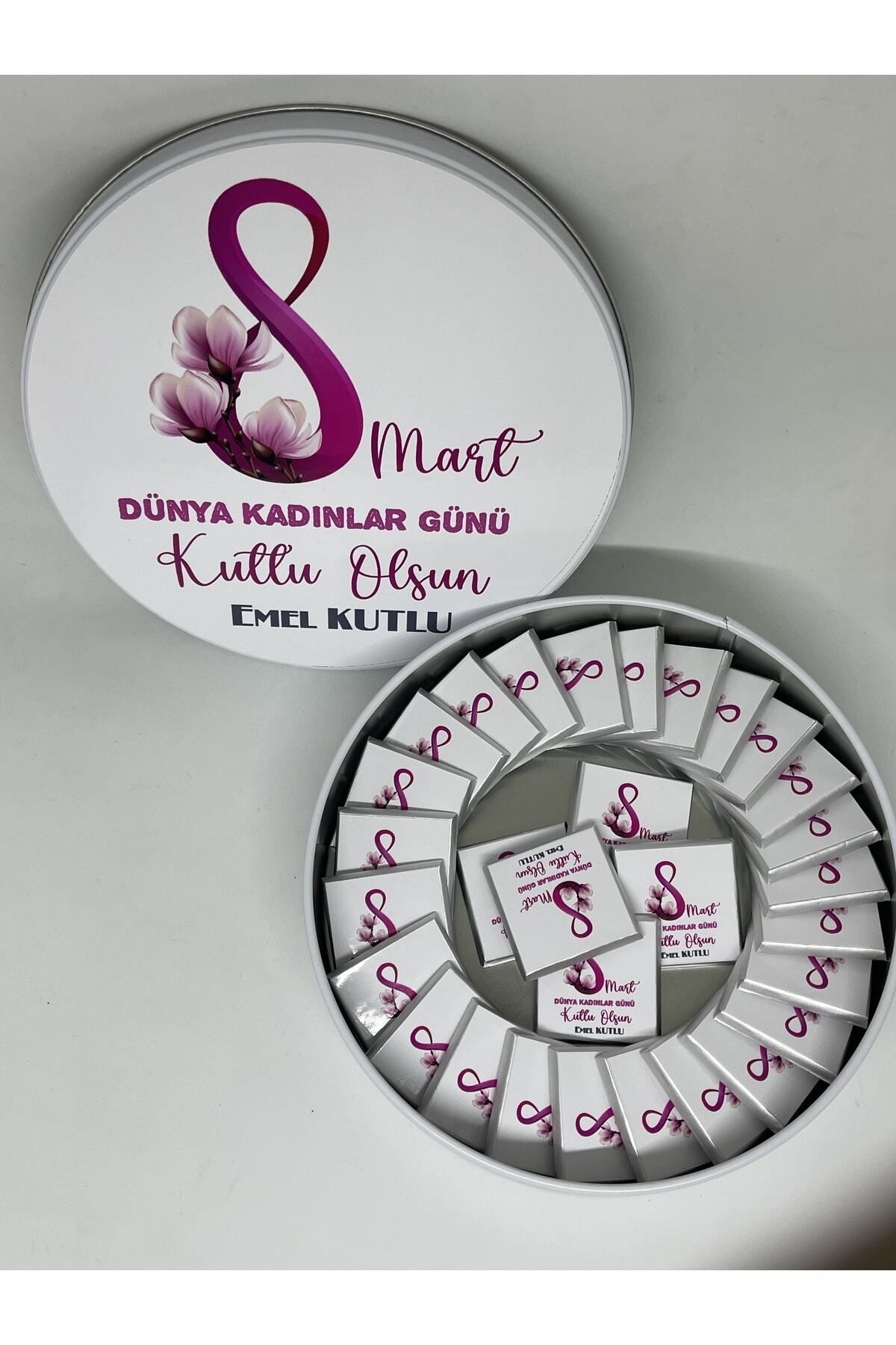 8 Mart Dünya Kadınlar Günü Çikolata Kutusu 40 Adet Çikolatalı