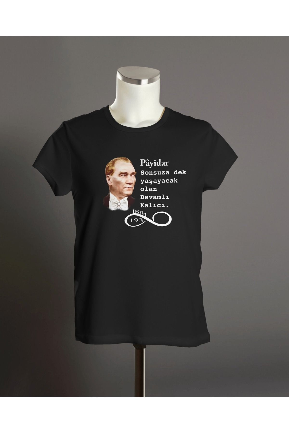 Payidar 10 Kasım , Mustafa Kemal Atatürk Baskılı Unisex ve Çocuk Kısa Kollu T-shirt