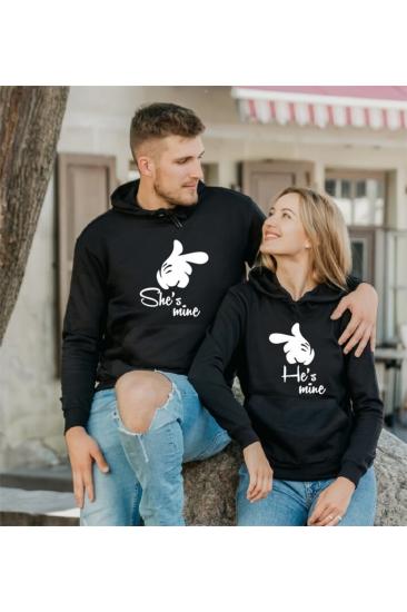 14 Şubat Hediye Çift Sevgili Kombinleri Couple Clothing  3 İplik Kapüşonlu Sweatshirt 2 Adet