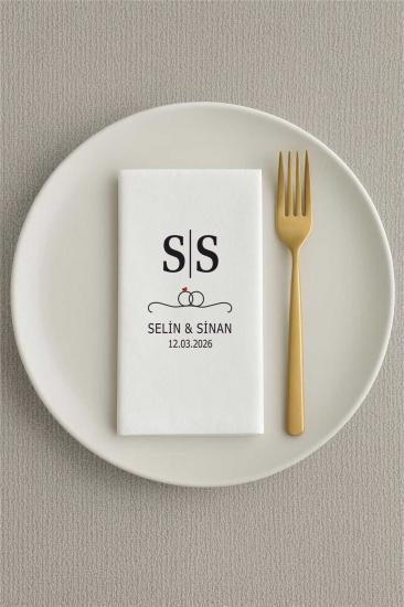 Kişiye Özel Düğün Nişan Söz Baskılı 20 adet peçete