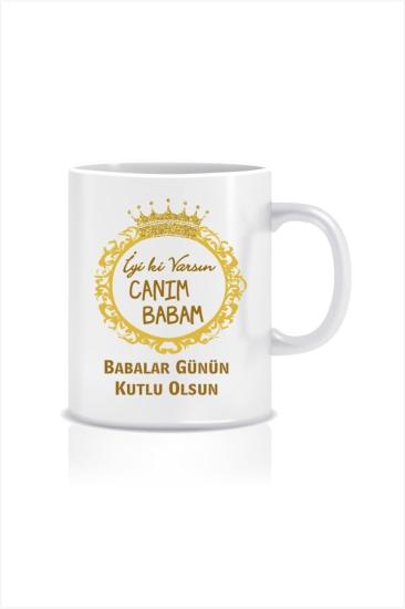 Canım Babam Babalar Günü Gold Renk Baskılı Kupa Bardak