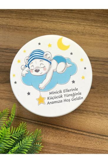 Metal Kutuda 40 Adet Pelit Valonia Hoşgeldin Bebek Çikolatası Uyuyan Ayıcık