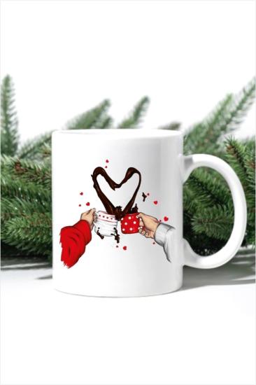 Coffee Love Yeni Yıl Hediyesi Yılbaşı Baskılı Kupa Bardak Mug