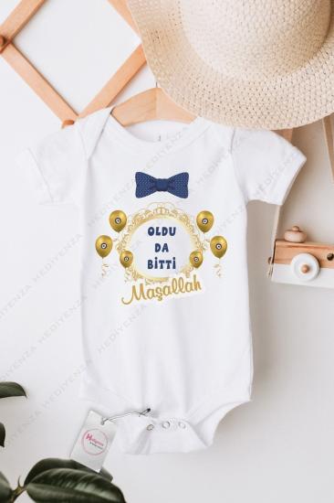 Oldu Da Bitti Maşallah - Sünnet Baskılı Yarım Kollu Bebek Body & Zıbın