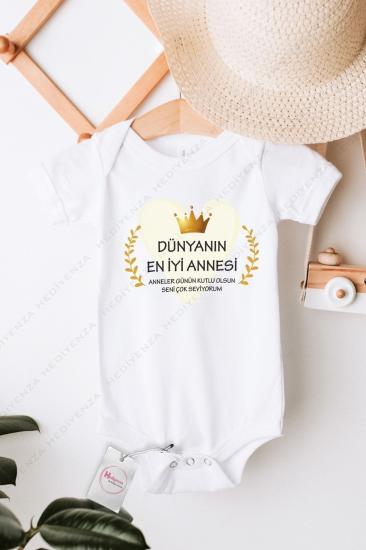 Anneler Günü Hediye Baskılı Bebek Zıbını 3