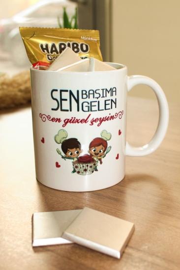 Sevgililer Günü Hediyesi Çikolata Dolu Kupa Bardak