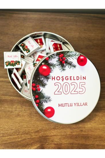 Yeni Yıl Özel Metal Kutusunda Pelit Valonia Yılbaşı Çikolata - 40 Adet Çikolata 2025