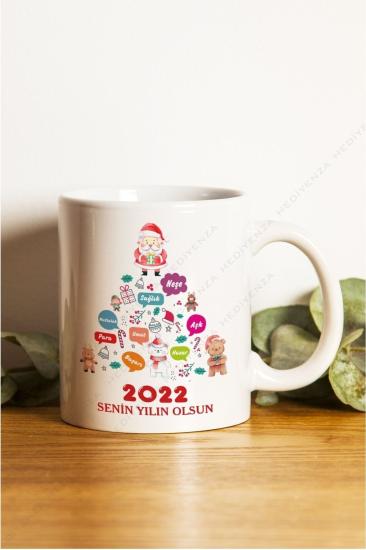 Yılbaşı Yeni Yıl Konseptli Noel Baba Kupa Bardak 2021