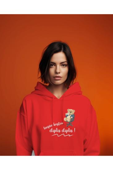 Bugün Keyfim Dıptıs Dıptıs Teddy Bear Kapüşonlu Sweatshirt Hoodie Unisex Yetişkin
