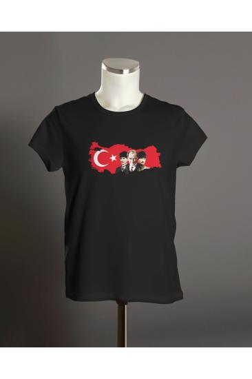 Türkiye Haritası Atatürk T-shirt , Çocuk Bayramı Baskılı Çocuk Kısa Kollu Beyaz T-shirt