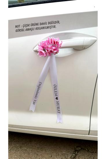 Kişiye Özel 2 Adet Isimli Gelin Arabası Kurdelesi , Düğün Araba Süsü Bride Groom ,konvoy Süsü