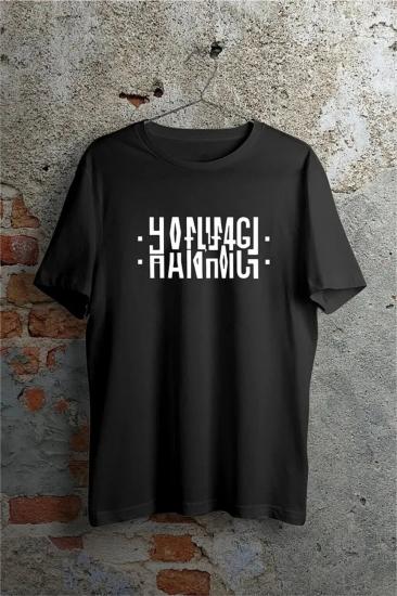 Hanımcı Yazılı Katlamalı Regular Kalıp Tasarım T-shirt %100 Pamuk