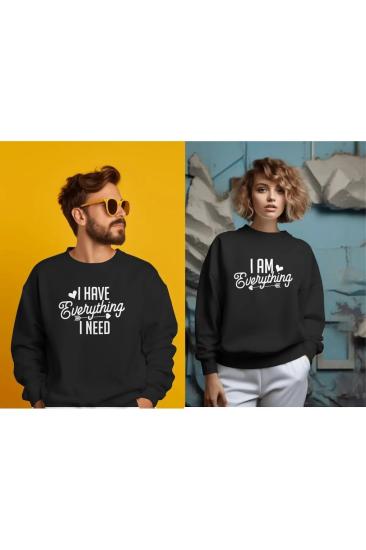 Sevgili Kombini Everyhing Baskılı Sevgililer Günü Hediyesi Sweatshirt Yetişkin