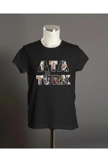 Atatürk Baskılı Unisex Yetişkin ve Çocuk Kısa Kollu T-shirt