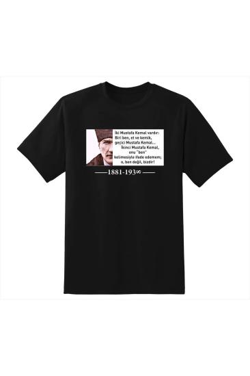 10 Kasım Atatürk Baskılı Unisex Siyah T-Shirt hdk0124