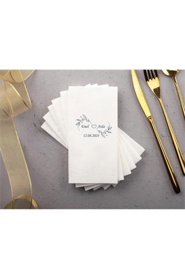 Baskılı Söz Düğün Nişan Peçetesi Sunum Peçetesi 0012 20 Adet