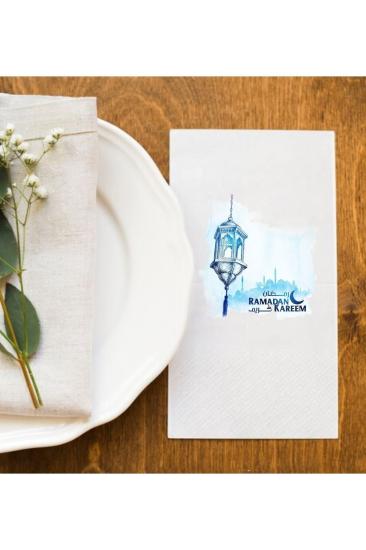 Ramadan Kareem Ramazan Sofralarına Özel İftar Vakti Baskı Peçete Sunum Peçetesi 20 Adet