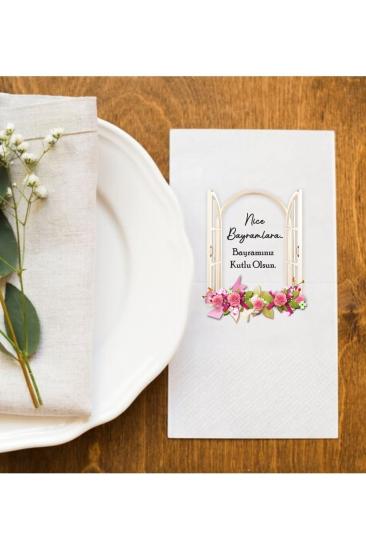 Bayramınız Kutlu Olsun Bayram Sofralarına Özel Baskı Peçete Sunum Peçetesi 20 Adet