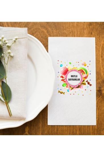 Mutlu Bayramlar Bayram Sofralarına Özel Baskı Peçete Sunum Peçetesi 20 Adet