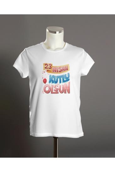 23 Nisan T-shirt , 23 Nisan Çocuk Bayramı Kutlu Olsun Unisex Çocuk Kısa Kollu T-shirt