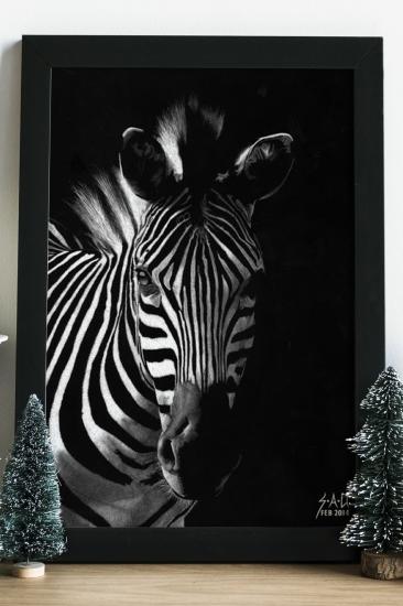 Zebra Ahşap 24x33 Cm Çerçeve Tasarım Ahşap Tablo