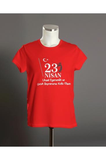 Unisex Çocuk Kısa Kollu Kırmızı T-shirt