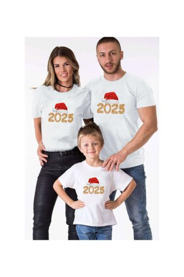 2025 Yeni Yıl Yılbaşı T-shirt Aile Kombin (TEKLİ ÜRÜNDÜR KOMBİN YAPMAK İÇİN 3 ADET SEPETE EKLEYİNİZ)