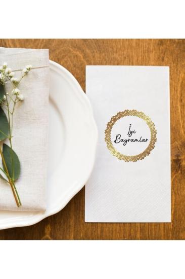 İyi Bayramlar Bayram Sofralarına ÖzelBaskı Peçete Sunum Peçetesi 20 Adet