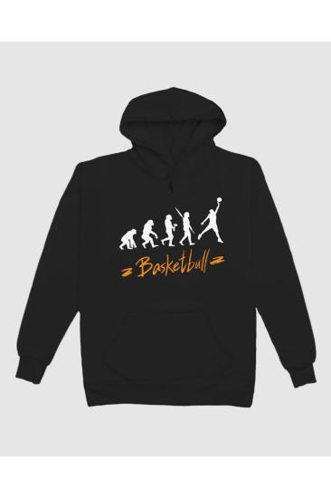 Basketbol Evrim Teorisi Siyah Kapüşonlu Sweatshirt Hoodie Unisex Yetişkin