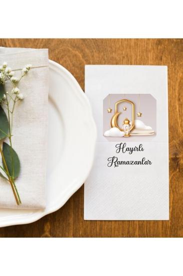 Hayırlı Ramazanlar 2 Ramazan Sofralarına Özel İftar Vakti Baskı Peçete Sunum Peçetesi 20 Adet