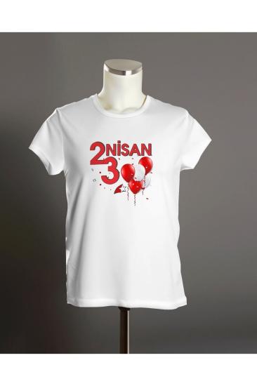 23 Nisan Bayram T-shirt , 23 Nisan Çocuk Bayramı Baskılı Unisex Çocuk Kısa Kollu T-shirt