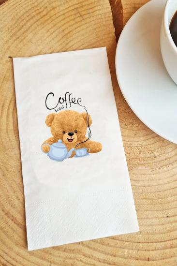 Teddy Bear Ayıcıklı Kahve Coffee Sunum Peçetesi 20li