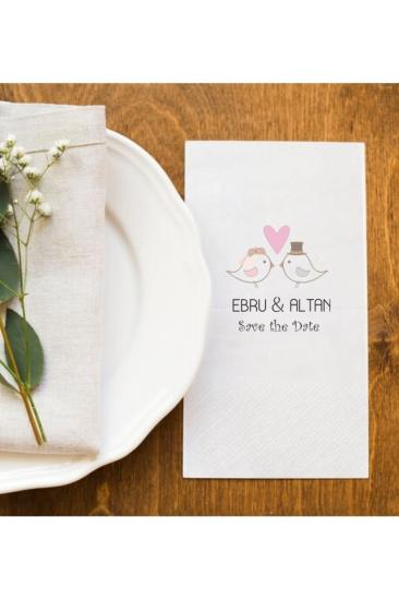 Baskılı Söz Düğün Nişan Peçetesi Sunum Peçetesi005 20 Adet