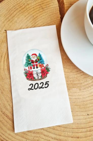 Noel Baba 2025 Yeni Yıl Baskı Peçete Sunum Peçetesi 015 20 Adet