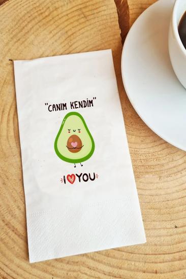 Canım Kendim Avakado Baskılı Peçete Sunum Peçetesi 019 20 Adet