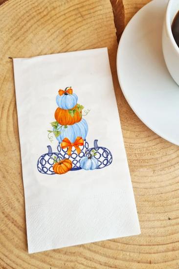 Blue Blanc and Pumpkin Sonbahar Çay Saati Peçete Sunum Peçetesi 010 20 Adet