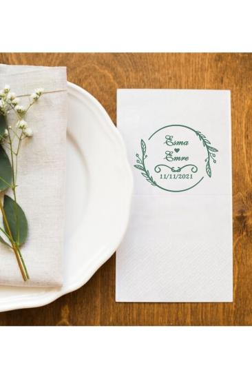 Baskılı Söz Düğün Nişan Peçetesi Sunum Peçetesi 009 20 Adet