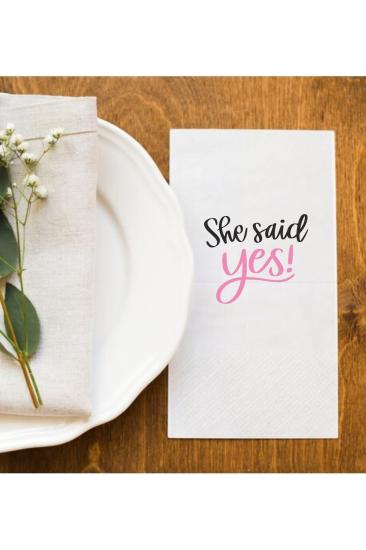 She Said Yes Bekarlığa Veda Sunum Peçetesi 006 20 Adet