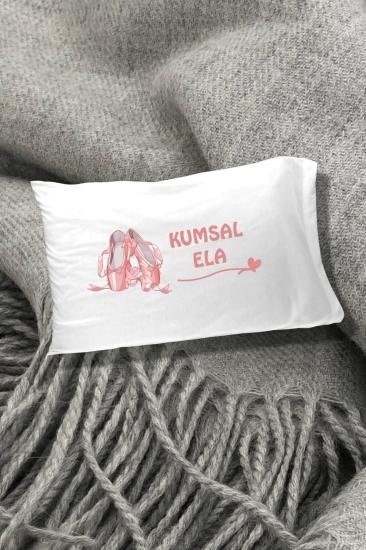 Bale Patiği Pudra Baskılı Dekoratif Çocuk Yastık Kılıfı 50x70 Cm 1 Adet - Tek Kişilik- Beyaz