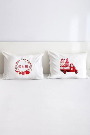 Love Aşk Baskılı Yazılı Çift Kişilik Dekoratif Yastık Kılıfı 50x70 Cm - Beyaz