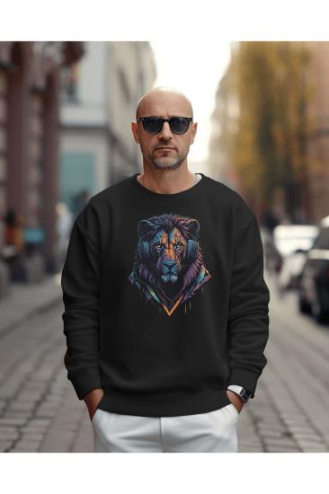 Colorful Lion Aslan Sweatshirt Unisex Yetişkin 3 Iplik Kalın Kumaş